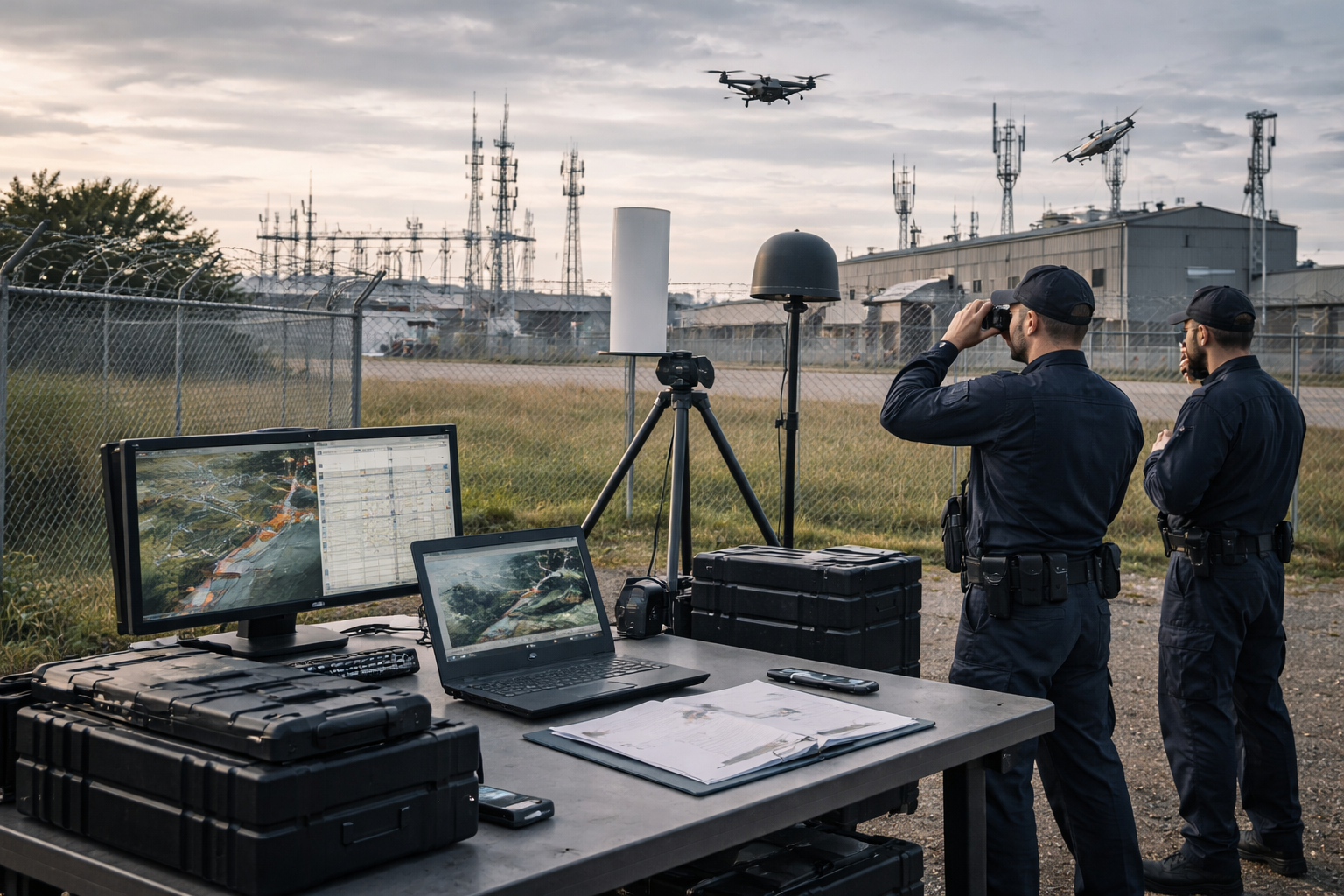 Sistema anti-drones en operación